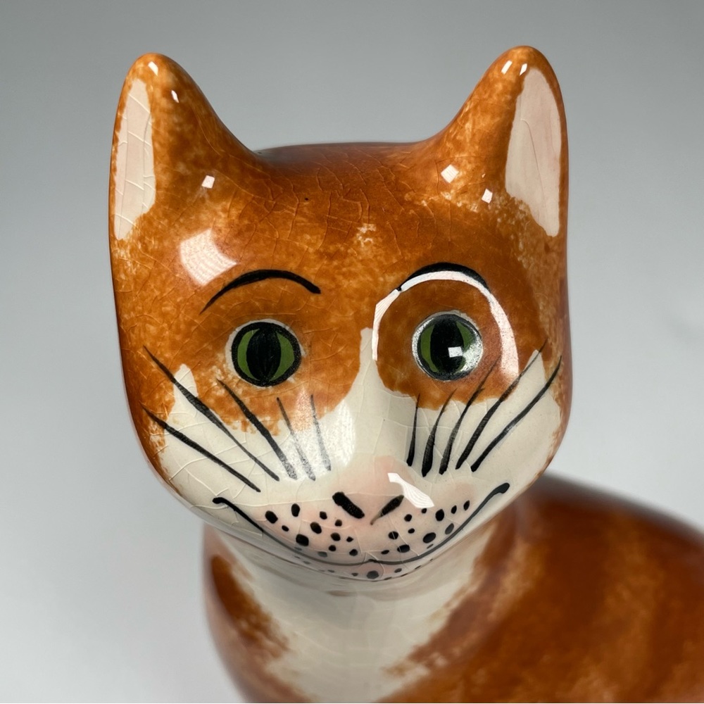 ⭐️SOLD⭐️Vintage Wemyss Ware Griselda Hill Cat Figurine Ornament Ginger Tabby Cat